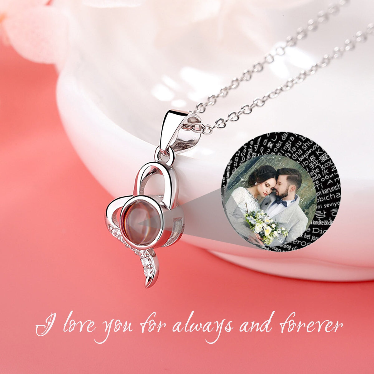 Custom Irregular Heart Pendant Personalized Photo Name Creative Gift Projection Necklace - MERGE.DAY.1.FREESTYLE