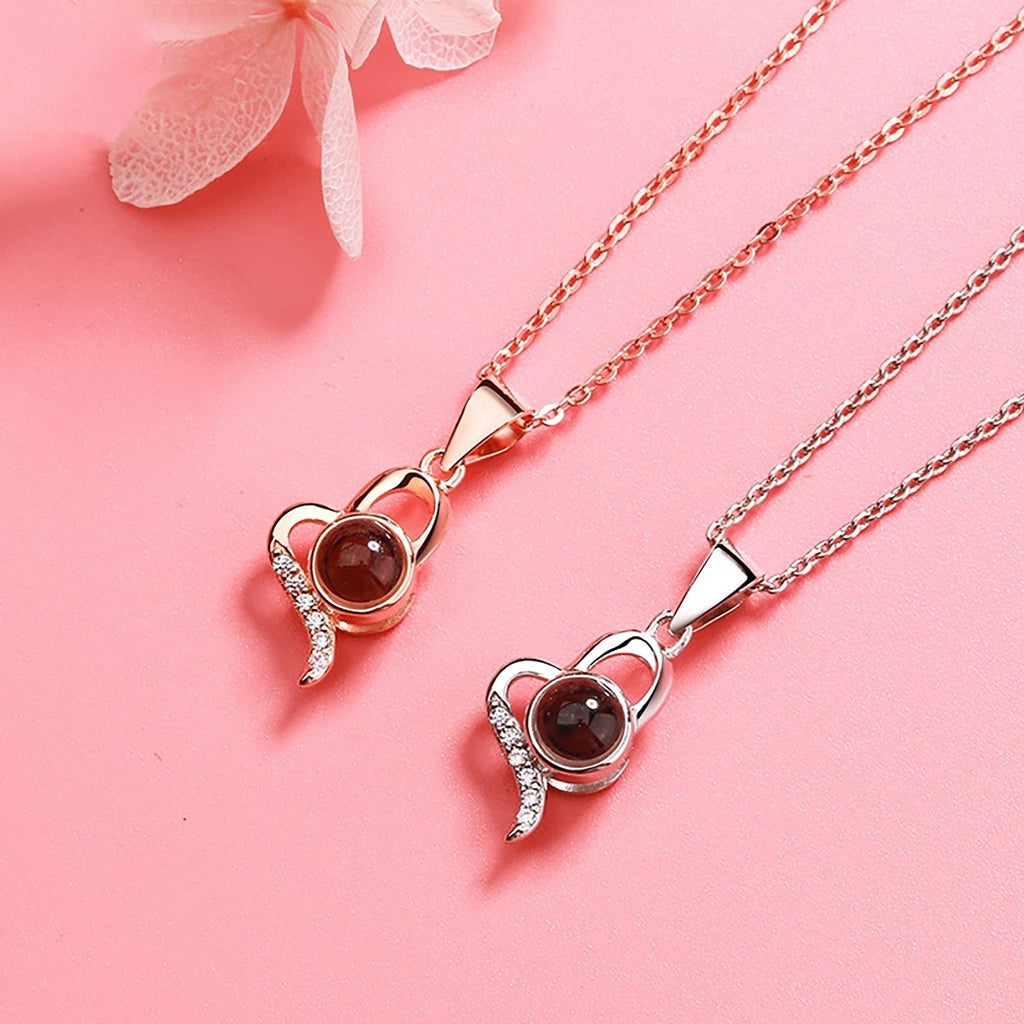 Custom Irregular Heart Pendant Personalized Photo Name Creative Gift Projection Necklace - MERGE.DAY.1.FREESTYLE