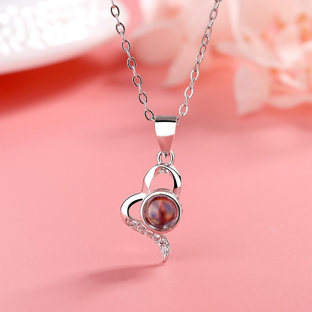 Custom Irregular Heart Pendant Personalized Photo Name Creative Gift Projection Necklace - MERGE.DAY.1.FREESTYLE