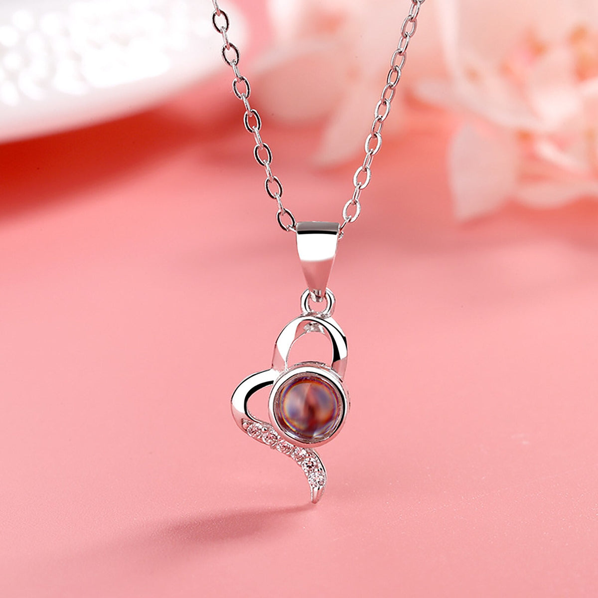 Custom Irregular Heart Pendant Personalized Photo Name Creative Gift Projection Necklace - MERGE.DAY.1.FREESTYLE