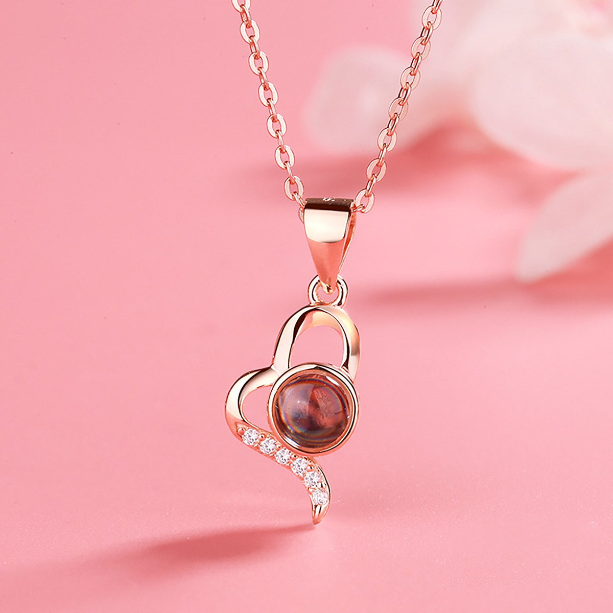 Custom Irregular Heart Pendant Personalized Photo Name Creative Gift Projection Necklace - MERGE.DAY.1.FREESTYLE