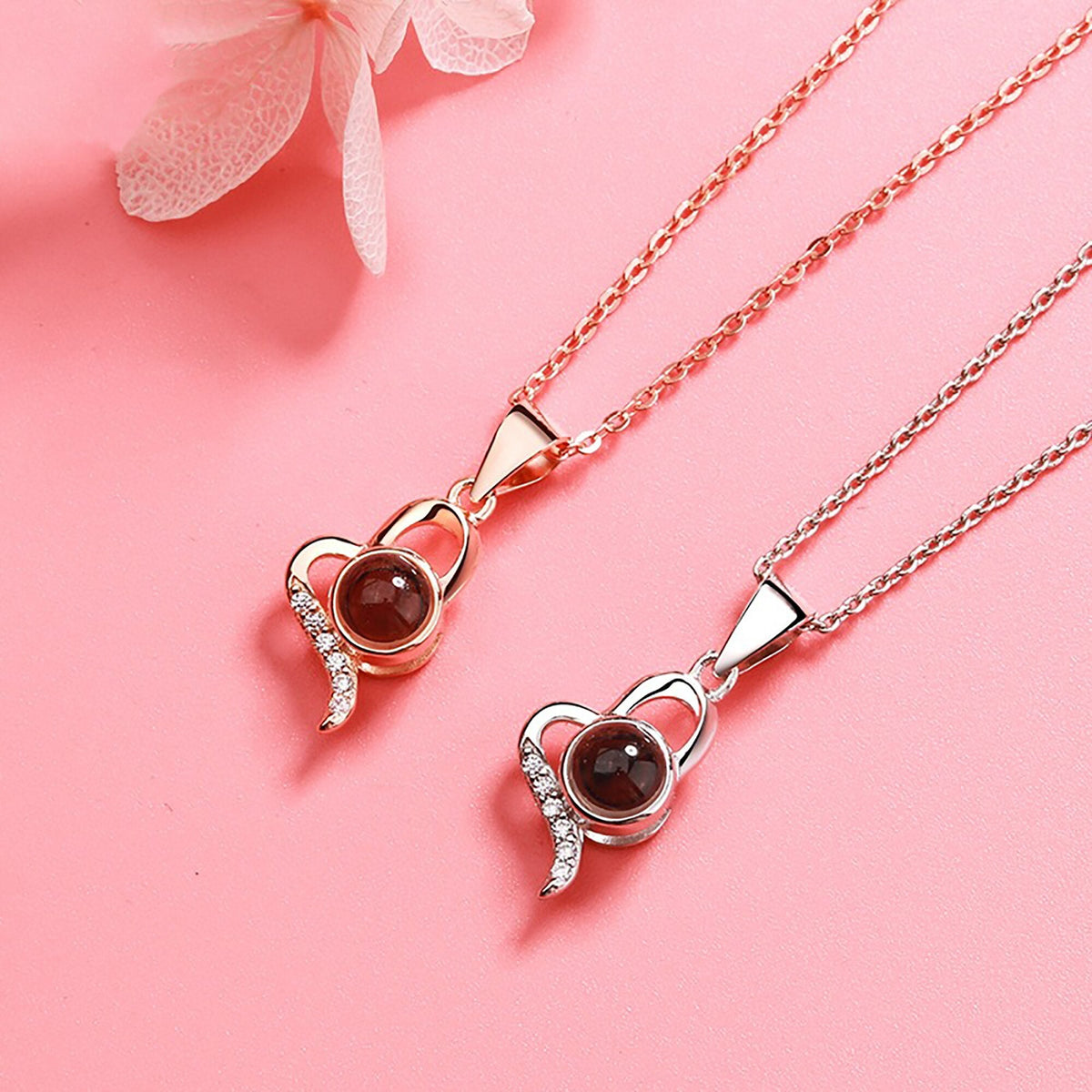 Custom Irregular Heart Pendant Personalized Photo Name Creative Gift Projection Necklace - MERGE.DAY.1.FREESTYLE