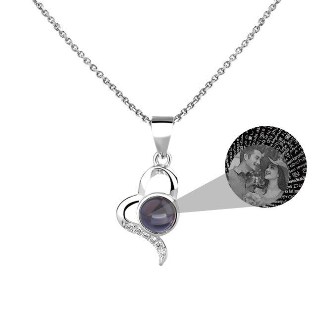 Custom Irregular Heart Pendant Personalized Photo Name Creative Gift Projection Necklace - MERGE.DAY.1.FREESTYLE