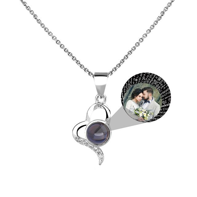 Custom Irregular Heart Pendant Personalized Photo Name Creative Gift Projection Necklace - MERGE.DAY.1.FREESTYLE