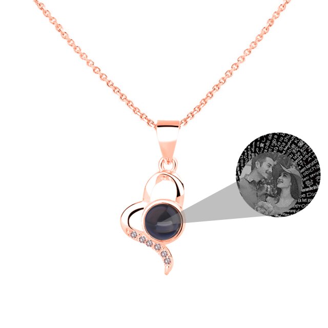 Custom Irregular Heart Pendant Personalized Photo Name Creative Gift Projection Necklace - MERGE.DAY.1.FREESTYLE