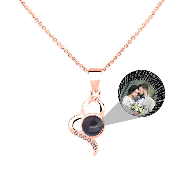 Custom Irregular Heart Pendant Personalized Photo Name Creative Gift Projection Necklace - MERGE.DAY.1.FREESTYLE