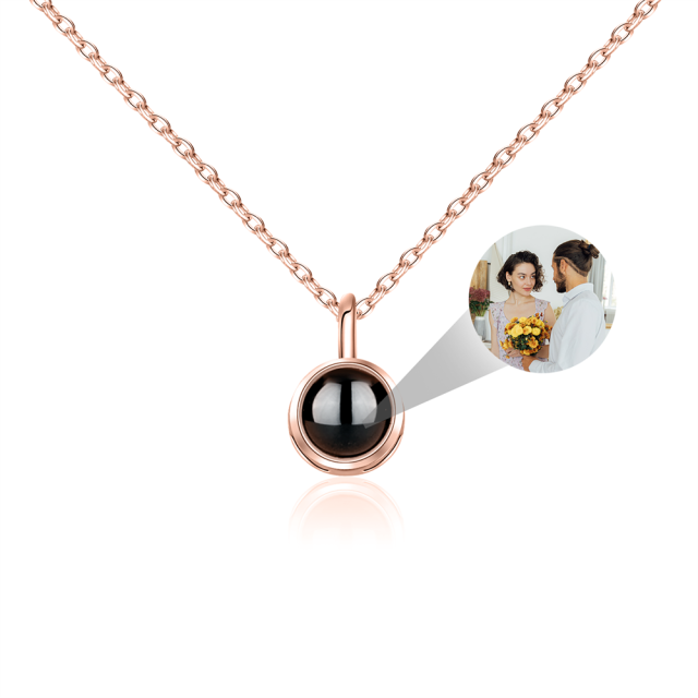 Personalized Color Photo Projection Necklace Basic Style Round Pendant Simple Custom Necklaces - MERGE.DAY.1.FREESTYLE