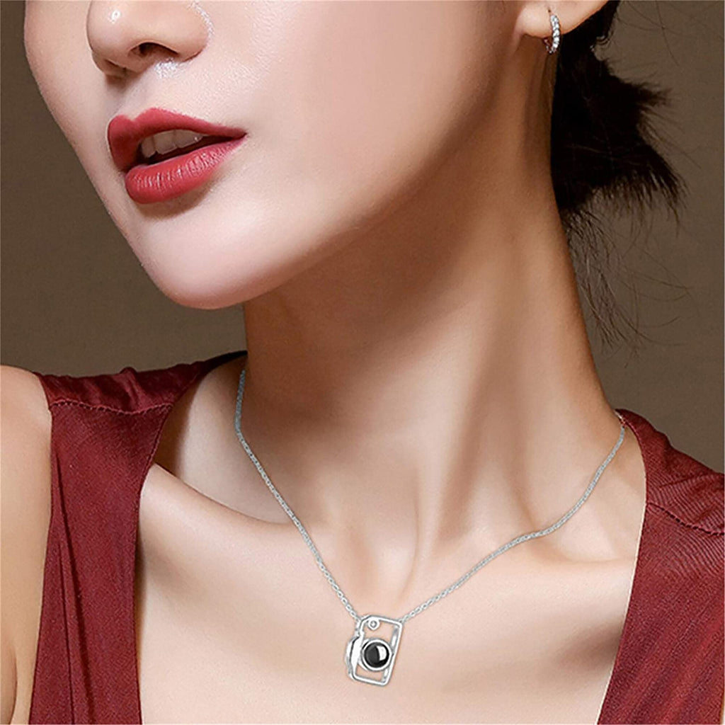 Personalized Classic Camera Shaped Projection Necklace Customized Photo Name Pendant - MERGE.DAY.1.FREESTYLE
