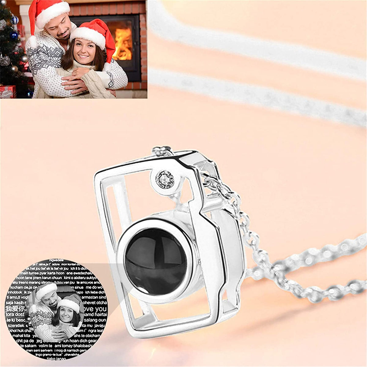 Personalized Classic Camera Shaped Projection Necklace Customized Photo Name Pendant - MERGE.DAY.1.FREESTYLE