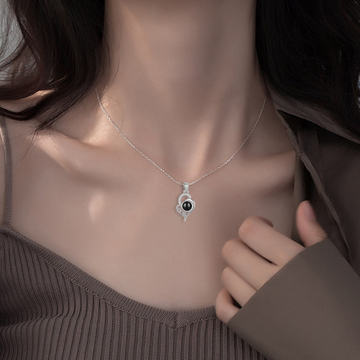 Custom Photo Name Projection Necklace Personalized Love Letter Pendant - MERGE.DAY.1.FREESTYLE