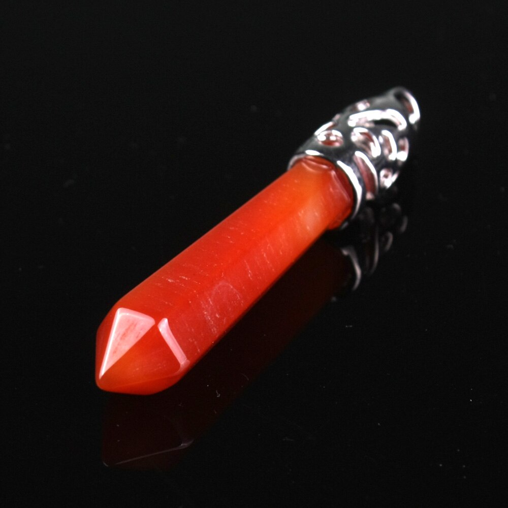 1Pc carnelian Quartz Opal Opalite Carnelian Gem Stone Healing Chakra Pendulum Pendant - MERGE.DAY.1.FREESTYLE
