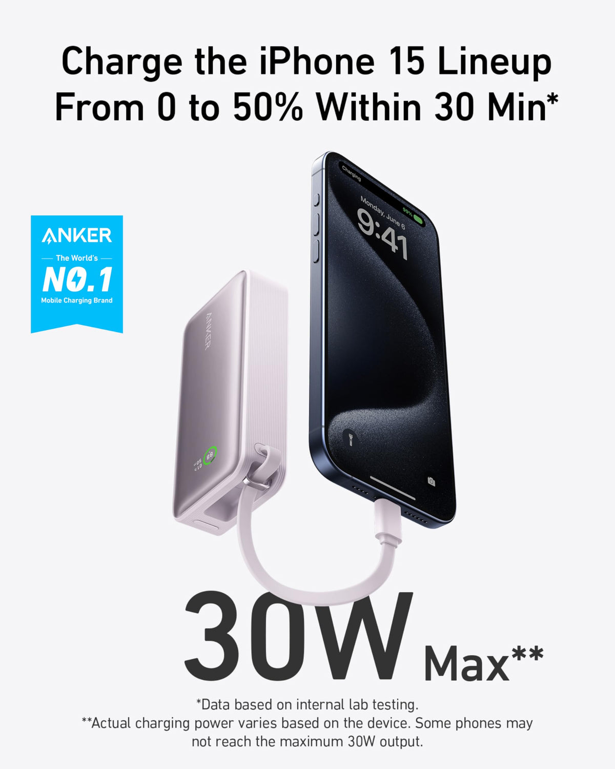 Anker Nano Power Bank (30W, Built-In USB-C Cable) - MERGE.DAY.1.FREESTYLE